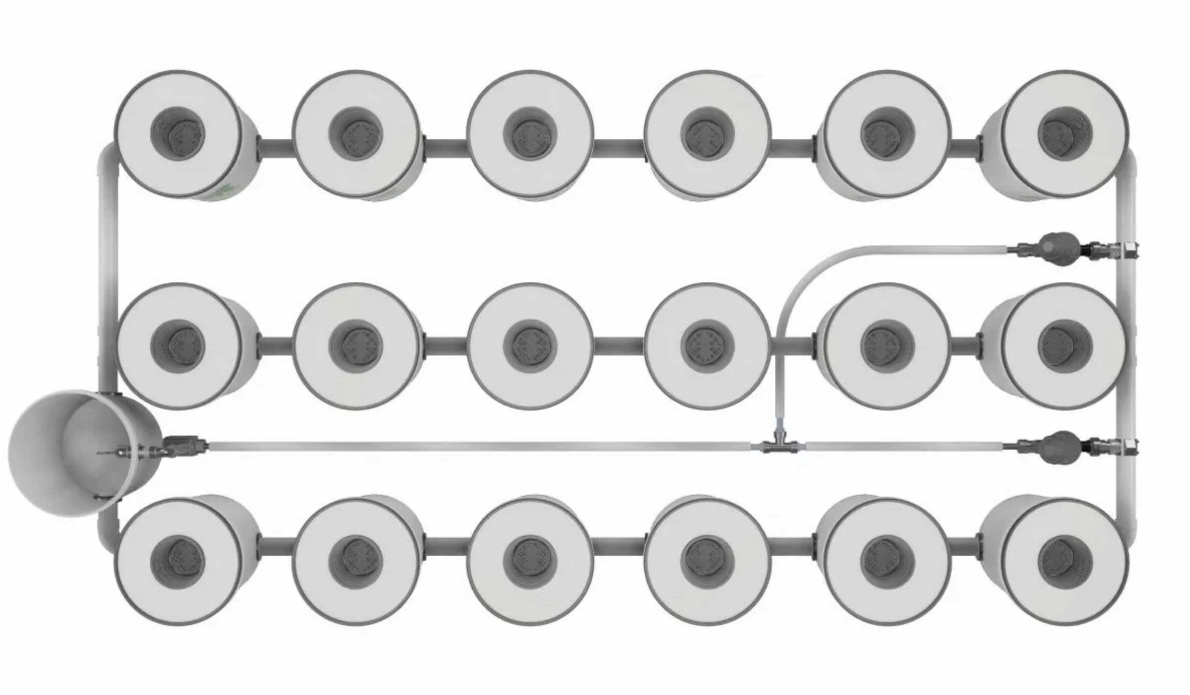 Growrilla RDWC PRO_18-Topfe 19L von oben